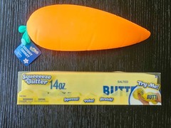 LOT OF 2 – Sunny Days Jumbo Squeezy Butter & Carrot – Viral Squishy Toy – NEW
