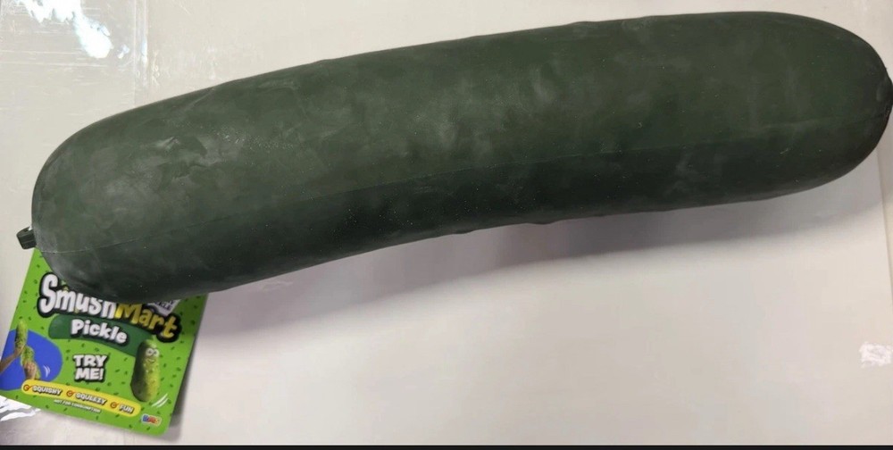 Smushmart Pickle Tactile Squish Squeeze Toy Green Age 4-7 Years