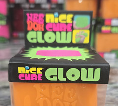 Schylling NeeDoh Nice Cube Glow Orange Tactile Squeeze Toy Ages 4+ Kids