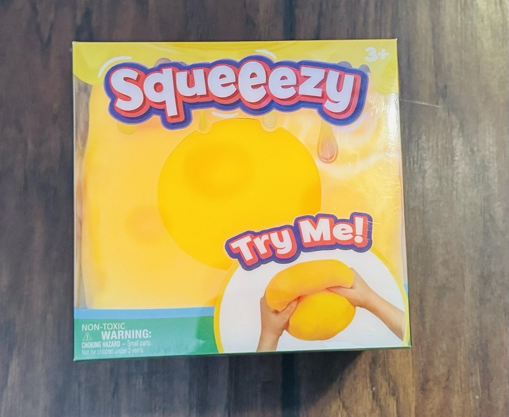 New Sunny Days Large Squeeezy Cheese Block Squishy Toy Stress Relief
