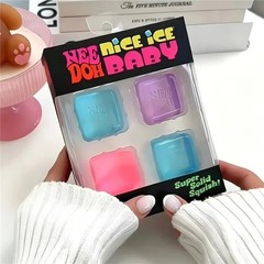 Needoh Nice Ice Baby Fidget Cube Set 4 Pack Super Solid Squish Sensory Toys
