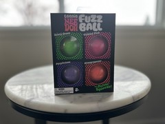 Nee Doh Teenie Fuzz Ball Tactile Squeeze Toy Set Green Pink Purple Orange