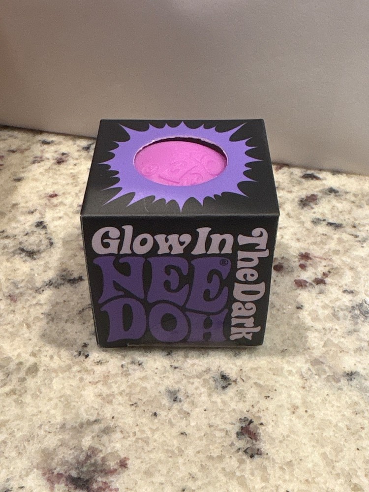 Needoh Teenie Single – Sensory Squeeze Toy – Mini Glow In The Dark – Purple