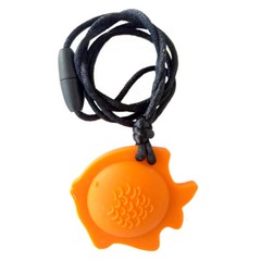 Chubuddy Fish Chewy Pendant With Breakaway Clasp Necklace- Terra-Cotta