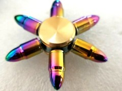Rainbow Solid Brass Bullet Fidget Spinner Toy Removable Bearing Stocking Stuffer