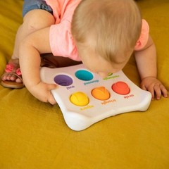 Dimpl Duo Sensory Toy With Braille Colors & Shapes Fat Brain Toys 12m+
