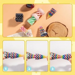 5 Pack Spiral Cone Cylinder Cube Fidget Toys 3D Printed 5 inches, Multicolor