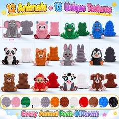 12 Pack Animal Sensory Toys for Kids Toddlers, 2.36*2.63 inches, Multi-color