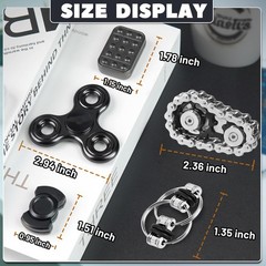 5 Pcs Fidget Toys Adults & Teen Metal Fidgets Spinner for Teens Small, Black
