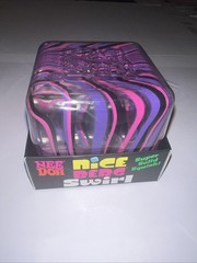 NeeDoh Nice Berg Swirl XL Giant Nee Doh Squishy Swirl Cube Pink Purple Black