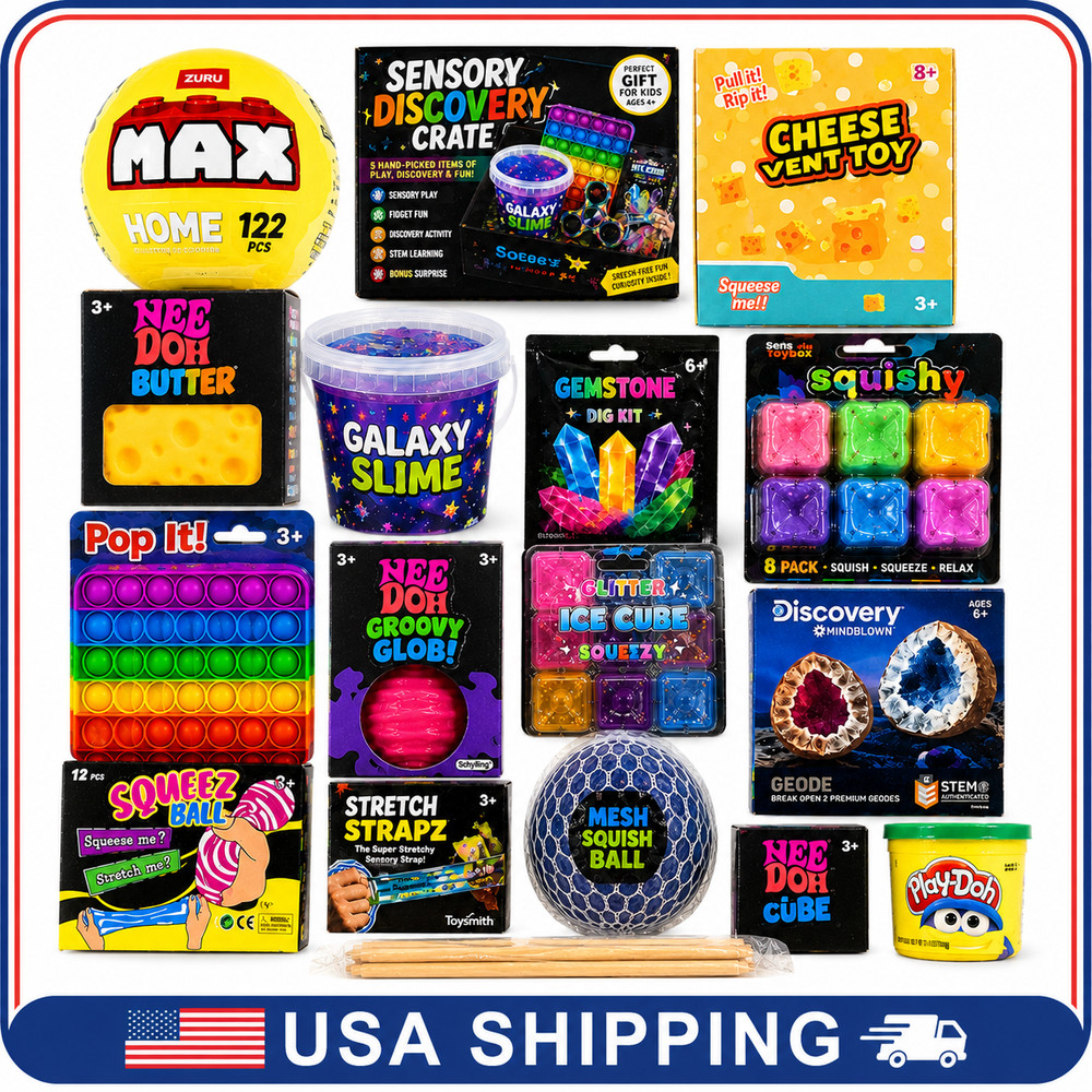 Kids Sensory Toy Mystery Box STEM Fidget Slime Discovery Activity Gift Bundle