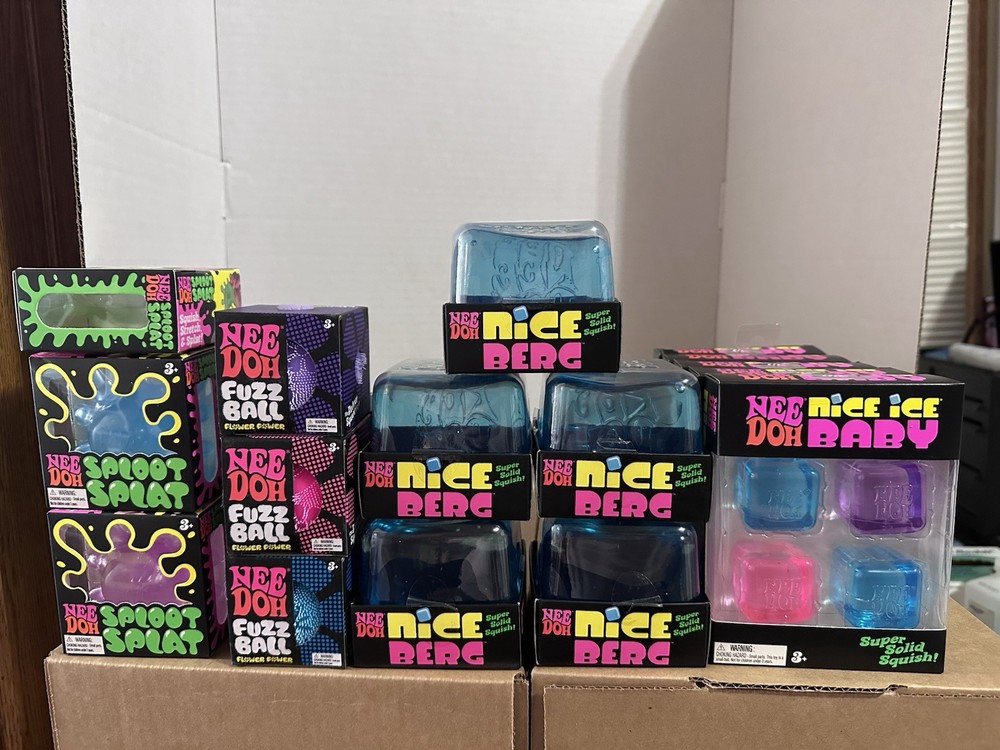 NeeDoh Sploot Splats Nice Bergs Nice Ice Baby’s And Flower Power Fuzzball 20 Ct