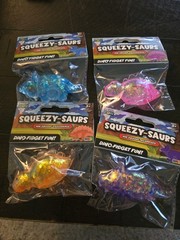 CRAZY FUN RMS Squeezy-Saurs MINI Squishy Dinosaurs LOT of 4. Viral Sugar Squish