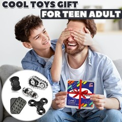 5 Pcs Fidget Toys Adults & Teen Metal Fidgets Spinner for Teens Small, Black