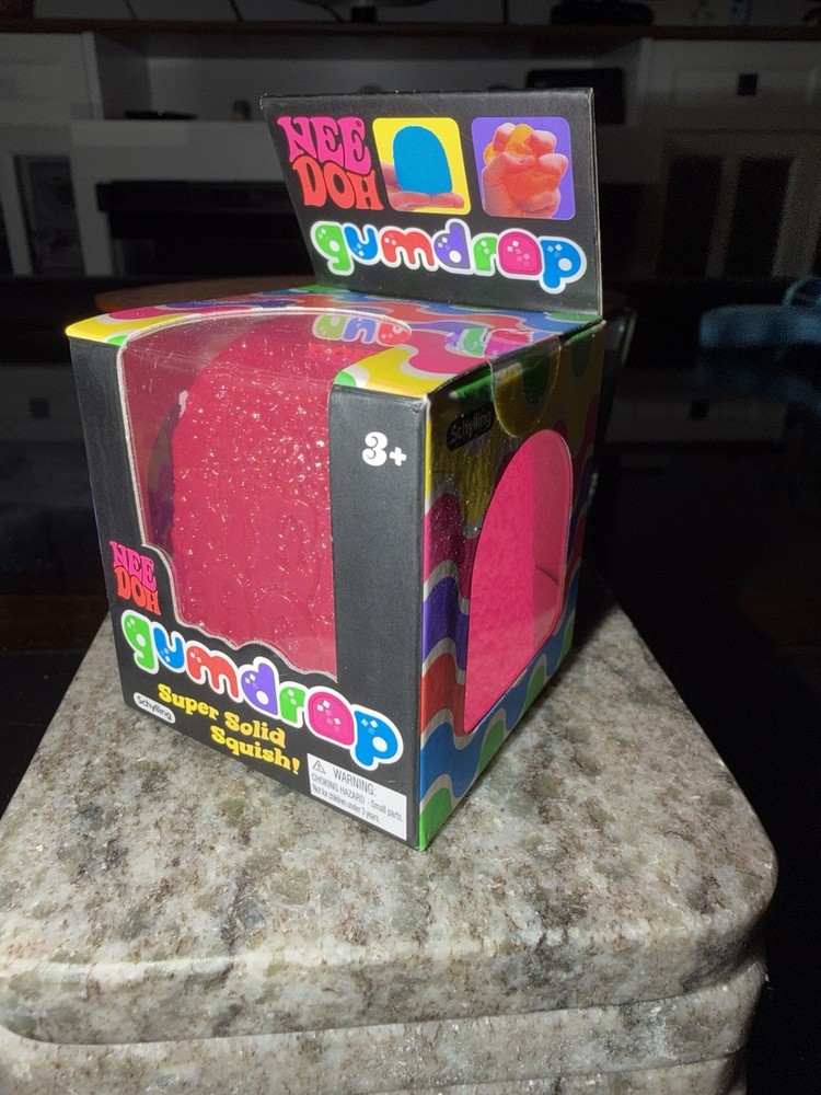 NeeDoh Gumdrop (1) Textured Sensory Toy 2.5″ Super Solid Squish (Colors Vary)