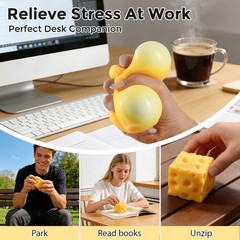 Dasdsa Cheese Squishy Cube Block Squishy Fidget Toys For Adults Easter Basket