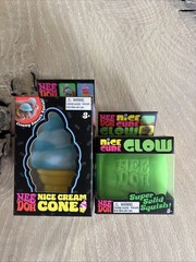 NeeDoh Nice Cream Cone And Nice Cube Green Glow Lot Of 2
