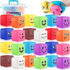 Viroucal Slow Rising Stress Cube 24 Pack Square Cube Fidget Ice Cube Stress