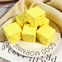 1PC NeeDoh Cheese Block Squishy Toys, Super Soft PU Rebound Squeeze Sensory Toy
