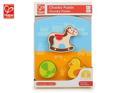 Hape Chunky Puzzle Wooden Educational Toy for Toddlers Preschool Kids IDQ Genius