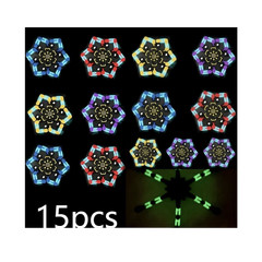 15pcs Multicolor Spider Shape Fidget Blocks with Gear Mechanism Glow in the Dark