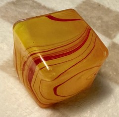 Squishy Cube – Swirled – Yellow and Red – Brand New