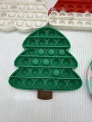 Pop-it Sensory Fidget Bubble Christmas Lot Of 5 Silicone Santa Face, Hat, Tree