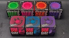 Schylling Nee Doh Glow in the Dark & Fuzz Ball Lot of 7 Green Pink Blue Purple +