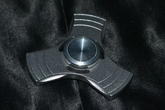 Silver Metallic Aluminum Fidget Spinner Metal Tri Fecta Kids Teens To Adults Toy