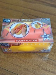 Sunny Days Squishy Hot Dog Tactile Squishy Squeeze Toy, Red/Yellow/Beige