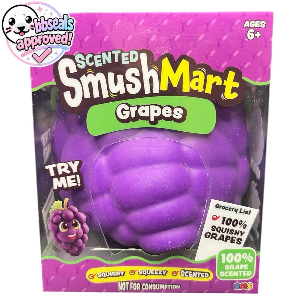 NEW! Crazy Fun RMS Scented SmushMart Grapes Squishy Sensory Stress Relief Toy