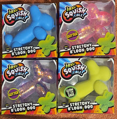 4 Irre Squish Tible Stretchy Balloon Dog Tactile Squeeze Toy Ages 3-5 Assorted