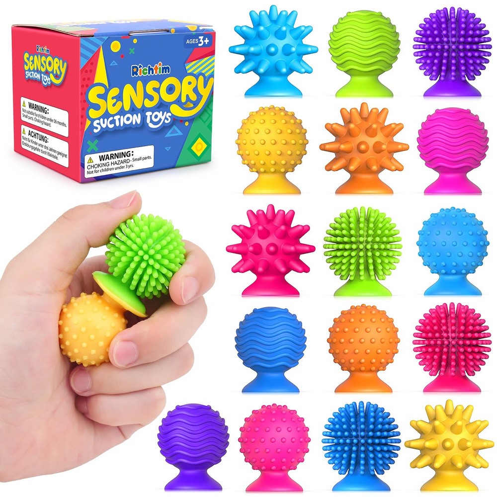 Sensory Fidget Toys Kids Adults: 16 Pack 16PCS, Green|orange|purple|pink|blue