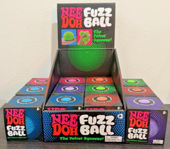 (Case of 12)Needoh Fuzz Ball Velvet Squeeze Squishy Squeeze Toy Nee Doh Fuzzball
