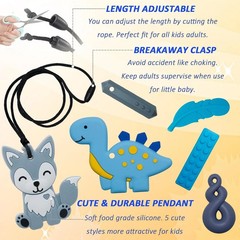 Chew Necklaces for Sensory Kids, Sensory Toys for Kids with Autism, ADHD, SPD, 6