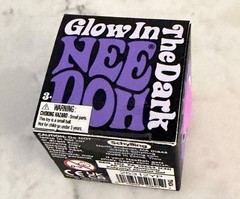 Schylling NeeDoh Teenie Purple Glow in Dark Stress Ball Mini Fidget Toy NEW