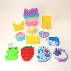 Bubble Pop Stress Relief Toy Lot Sensory Squishy Kitty Heart Cupcake Frog