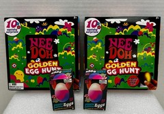 x2 Nee Doh Golden Egg Hunt 10 Squishy Squeezable Surprises