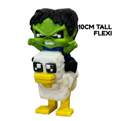 Minecraft Movie Chicken Jockey Flexi