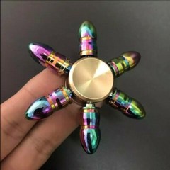 Rainbow Solid Brass Bullet Fidget Spinner Toy Removable Bearing Stocking Stuffer