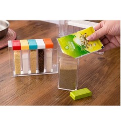 Spice Shaker, 6 Pcs Seasoning Rack Spice Pots Storage Container Condiment Jar…