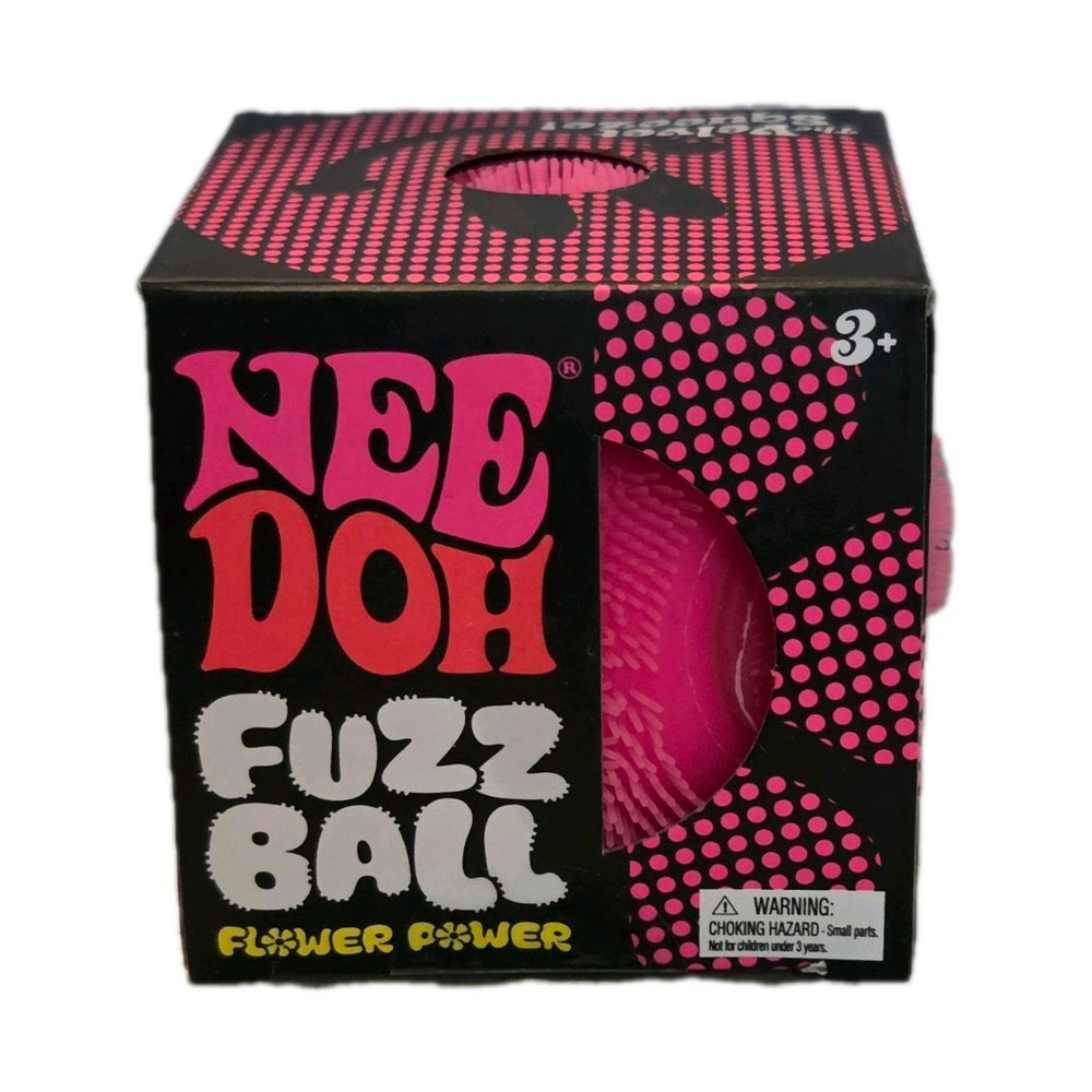 NeeDoh Fuzz Ball Flower Power Pink Tactile Squeeze Toy MPN 26042HY