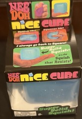 Nee Doh Nice Cube Super Solid Squish Squeeze Toy, Blue, Ages 3-5 Years