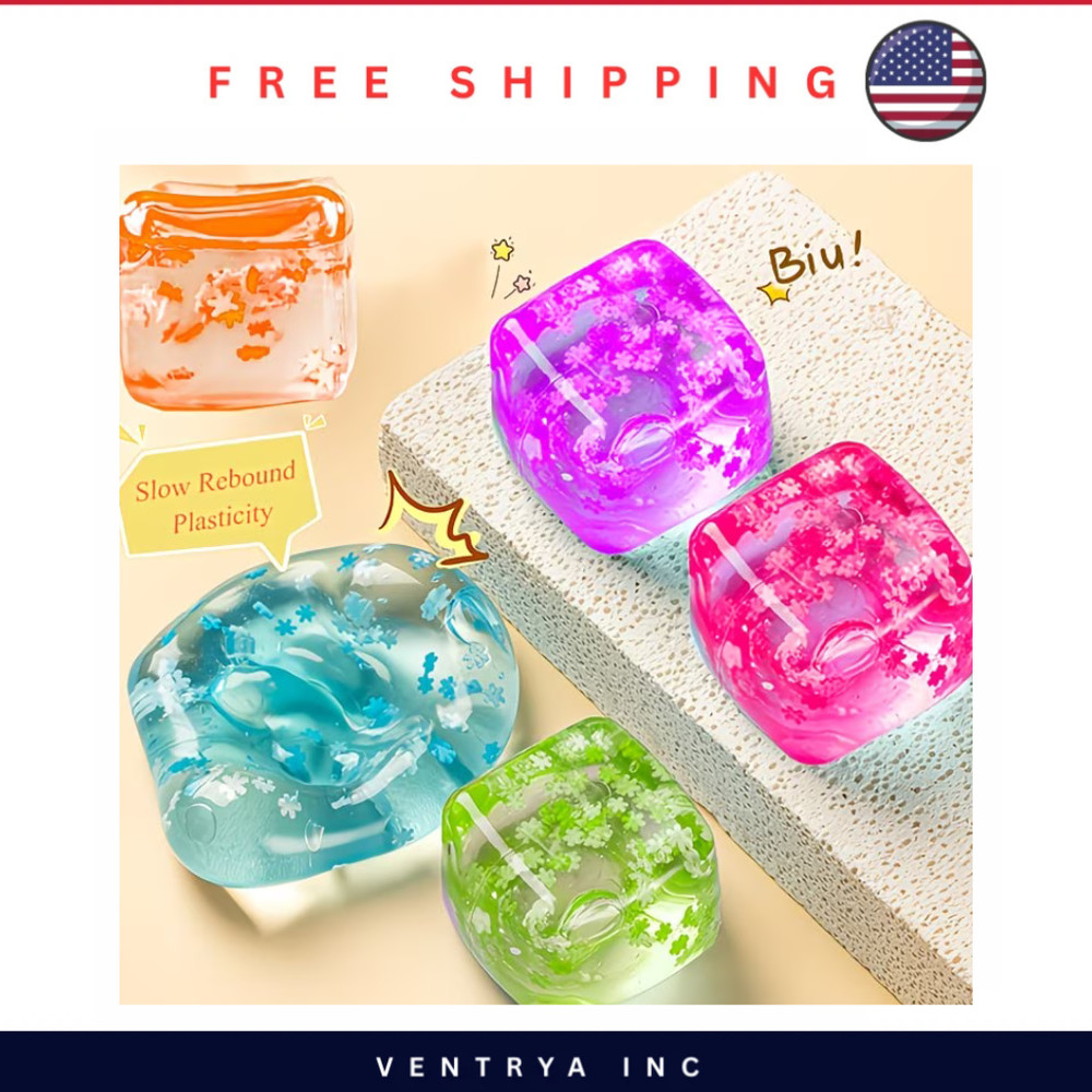 Soft Ice Cube Pressure Squeeze Toy 1pc Random Color