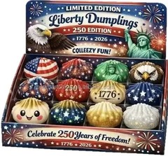 Liberty Dumplings 250th Anniversary 12 Pack Patriotic Decor Squishy Set Sealed