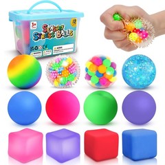 12-Pack Stress Balls Fidget Sensory Toys for Kids 3-12 – Hand Therapy & Anxiety
