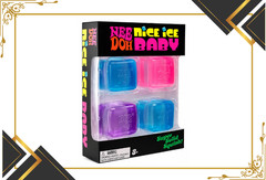 NeeDoh Nice Ice Baby 4-Pack Mini Cubes Authentic Squishy Fidget Stress Toy