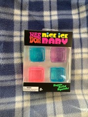 NeeDoh Nice Ice Baby 4 pack, Set of Four Nee Doh Mini Nice Cube IN HAND