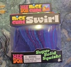 Nee Doh Nice Cube Swirl Super Solid Squish Purple Pink Black