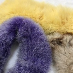 Assorted Colorful 2.5 Yards Real Fur Scraps Craft Seeing Cosplay Purple Yellow